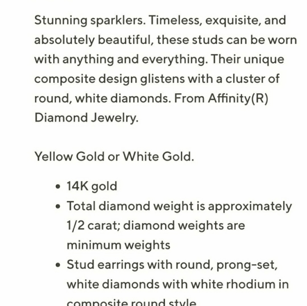 QVC Affinity 1/2 Ctw Diamond Stud Earrings -14k YG - Picture 5 of 11